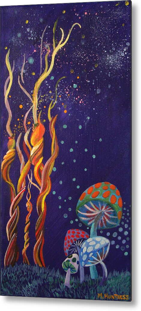 Fantasy Metal Print featuring the painting Twisting in the Night by Mindy Huntress