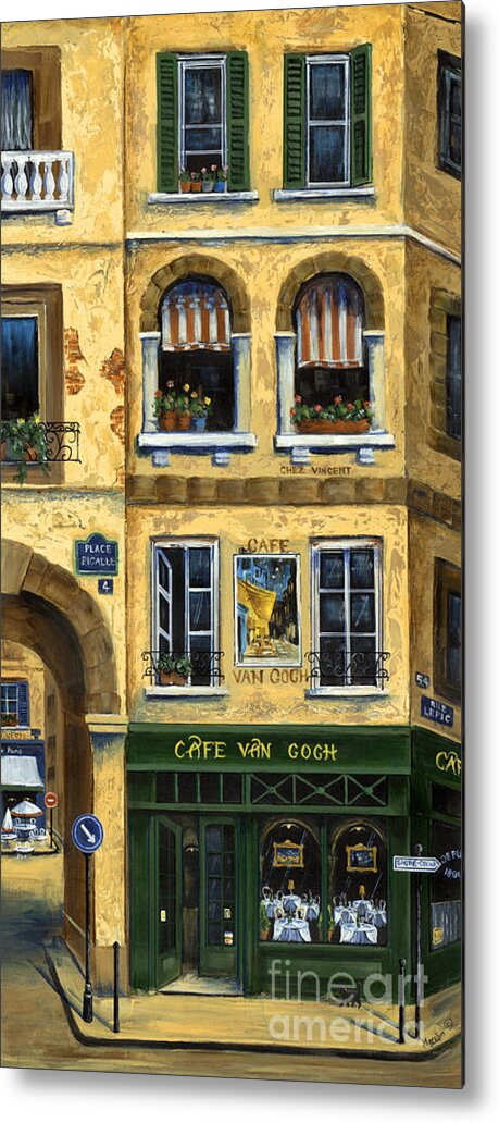 Europe Metal Print featuring the painting Cafe Van Gogh Paris by Marilyn Dunlap