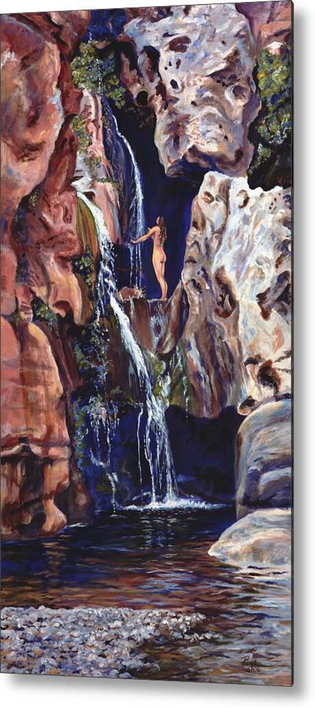 Landscape Metal Print featuring the painting Elves Chasm by Page Holland