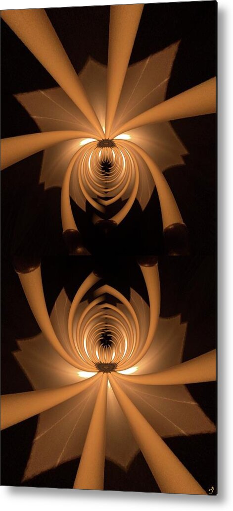 Collage Metal Print featuring the digital art Flower Light by Ronald Bissett