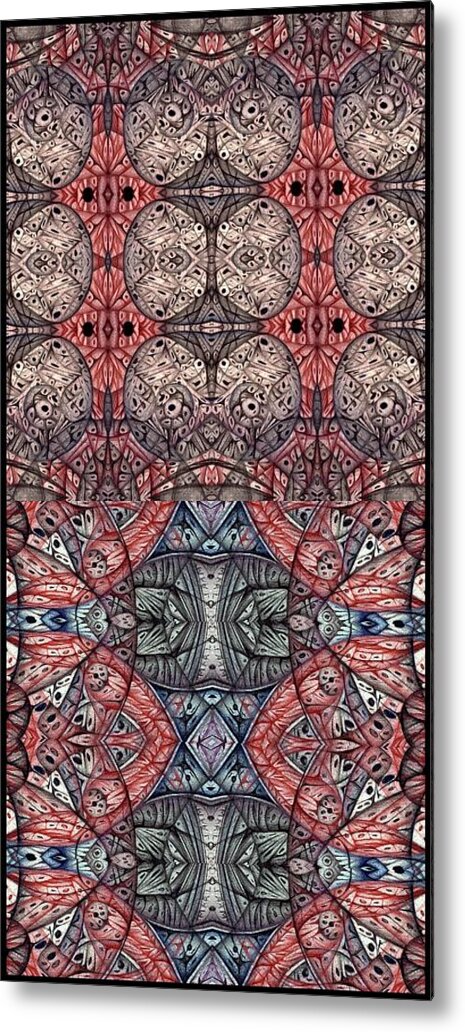 Digitally Altered Ballpoint Drawings Metal Print featuring the digital art Juxtaposition three by Jack Dillhunt