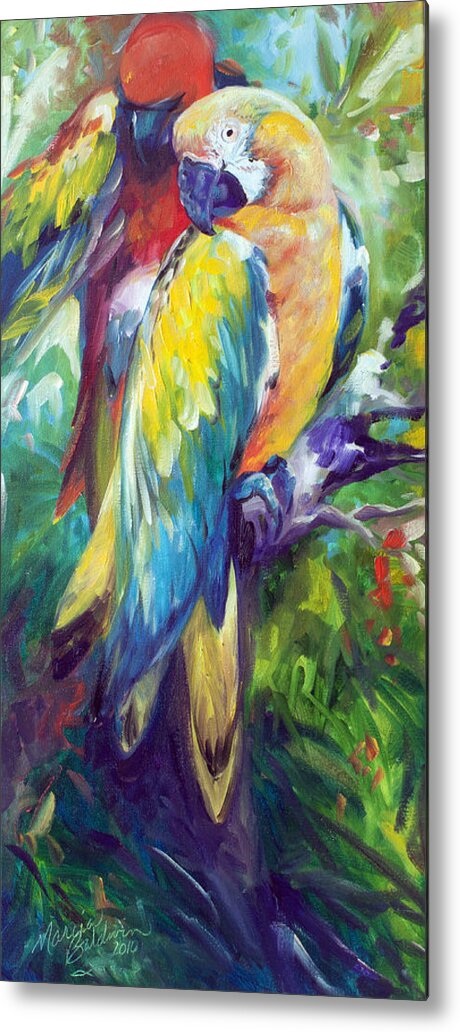 Bird Metal Print featuring the painting Macaw Pair by Marcia Baldwin