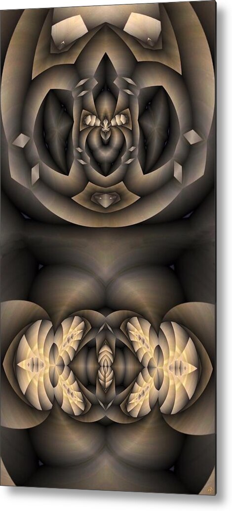 Abstracted Metal Print featuring the digital art Metallic Configuration by Ronald Bissett