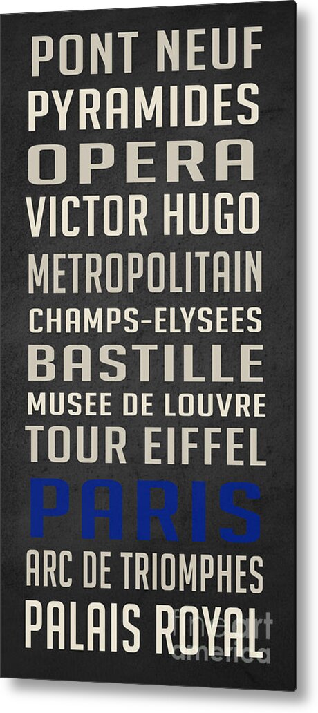 Paris Metal Print featuring the digital art Paris Subway Stations Vintage by Edward Fielding
