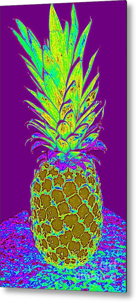 Purple Pineapple Metal Print featuring the digital art Purple Pineapple by Jeanne Forsythe