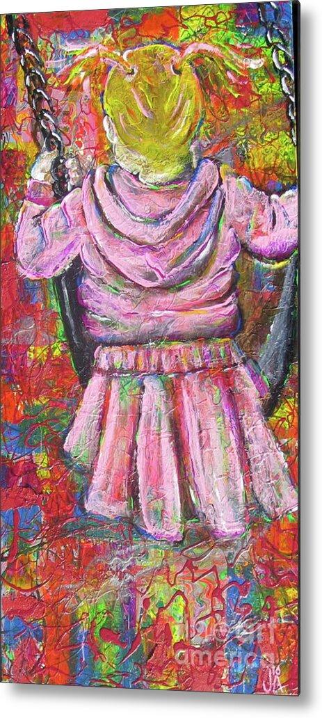 Push Me Daddy Metal Print featuring the painting Push Me Daddy by Jacqueline Athmann