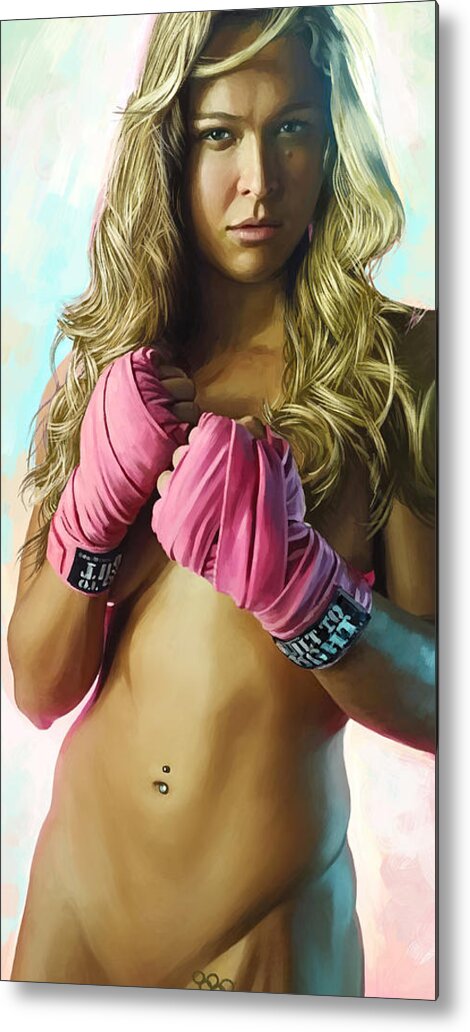Ronda Rousey Metal Print featuring the painting Ronda Rousey Artwork by Sheraz A