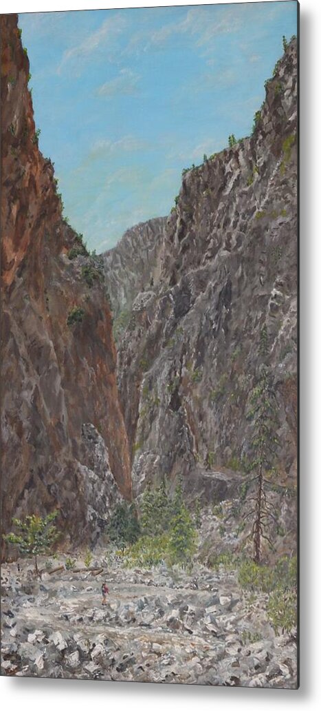 Samaria Metal Print featuring the painting Samaria Gorge by David Capon