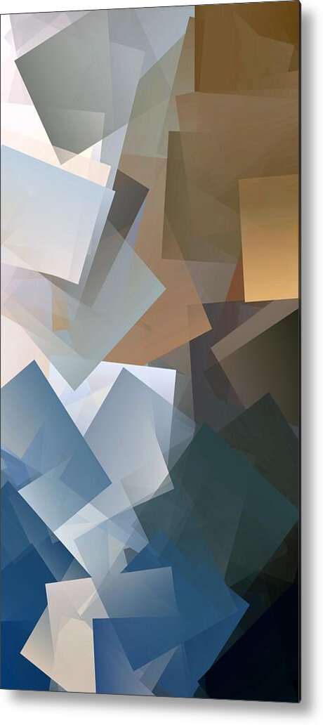 Abstract Metal Print featuring the digital art Simple Cubism Abstract 78 by Chris Butler