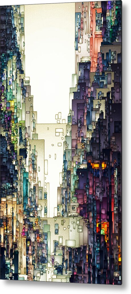 Digital Metal Print featuring the digital art Streetscape 1 by David Hansen