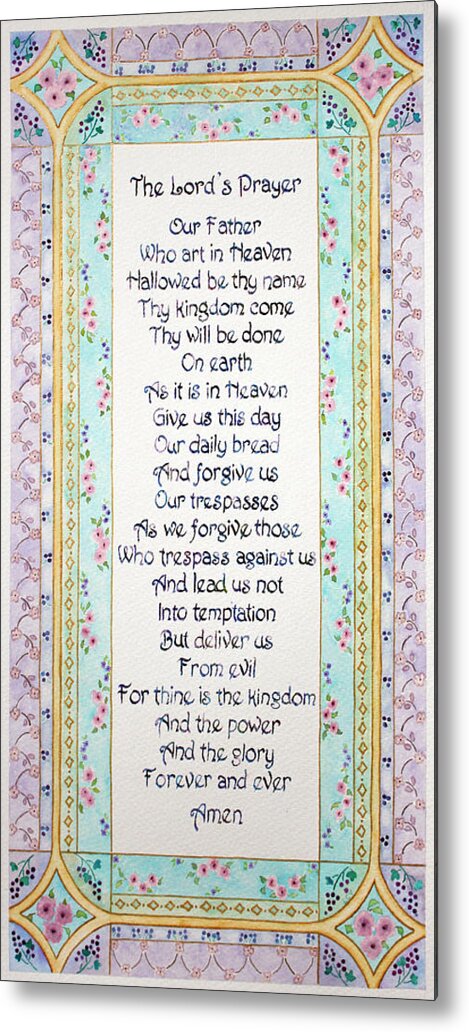Watercolor Metal Print featuring the painting The Lord's Prayer by Lisa Vincent