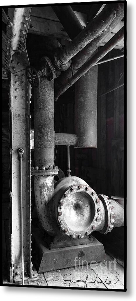 Pipes Metal Print featuring the photograph The Gears of the Dredge by Jennifer Lake