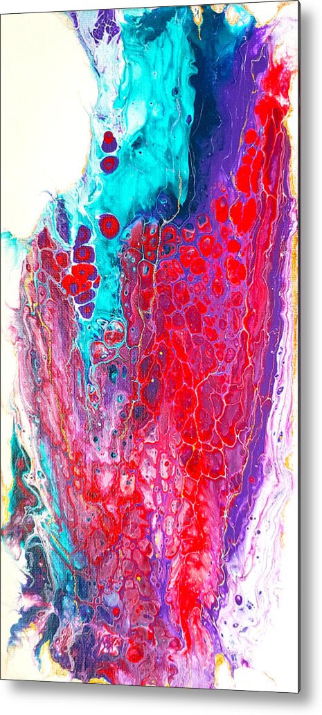 Abstract Metal Print featuring the painting Coral Cheers by Christine Bolden