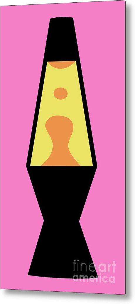 Mod Metal Print featuring the digital art Mod Lava Lamp on Pink by Donna Mibus