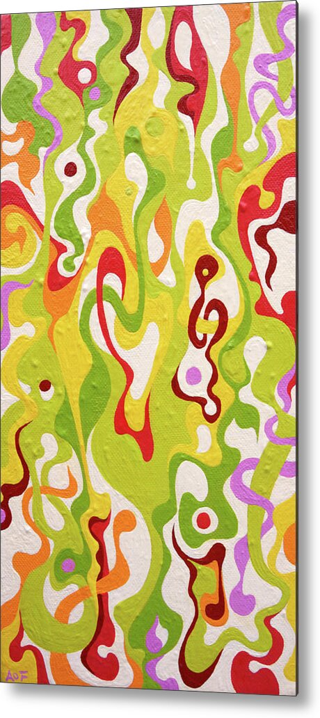 Abstract Metal Print featuring the painting Opti-Mystic Flow by Amy Ferrari