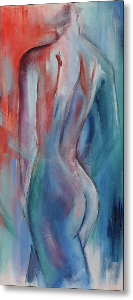 Nude Metal Print featuring the painting Sensuelle by Elise Palmigiani