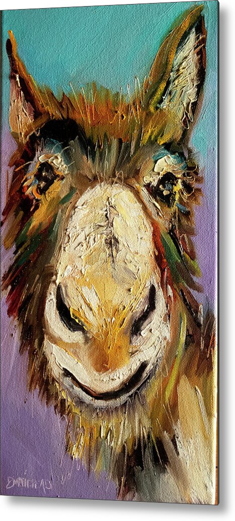 Burro Metal Print featuring the painting Smiley by Diane Whitehead
