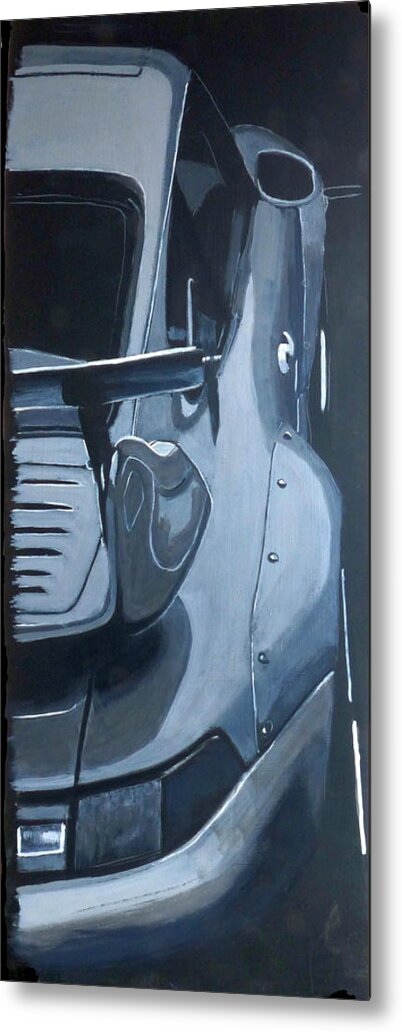 Porsche Metal Print featuring the painting Gray Porsche by Richard Le Page