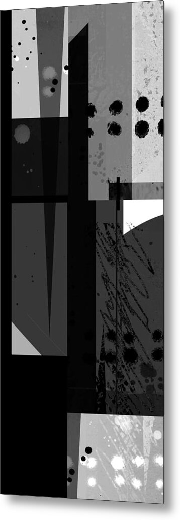 Abstracts Metal Print featuring the digital art Midnight in the City 3 triptych by Ann Powell