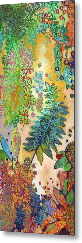 Abstract Metal Print featuring the painting Walking with the Forest Spirits Part 2 by Jennifer Lommers