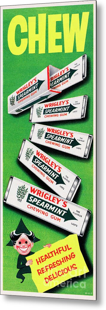 Elf Metal Print featuring the photograph Wrigleys Spearmint Chewing Gum #1 by Picture Post