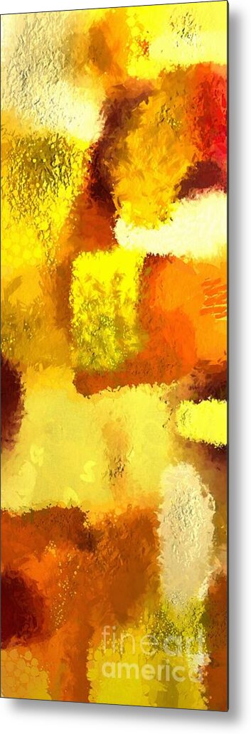 Gold Metal Print featuring the painting Colorful abstract gold art colors 2 by Stefano Senise