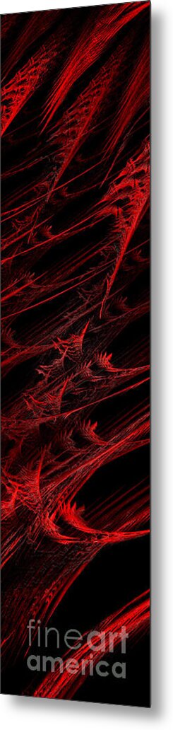 Abstract Metal Print featuring the digital art Rhapsody In Red V - Panorama - Abstract - Fractal Art by Andee Design