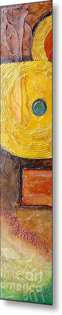 Abstract Metal Print featuring the mixed media Platter 3 by Phyllis Howard