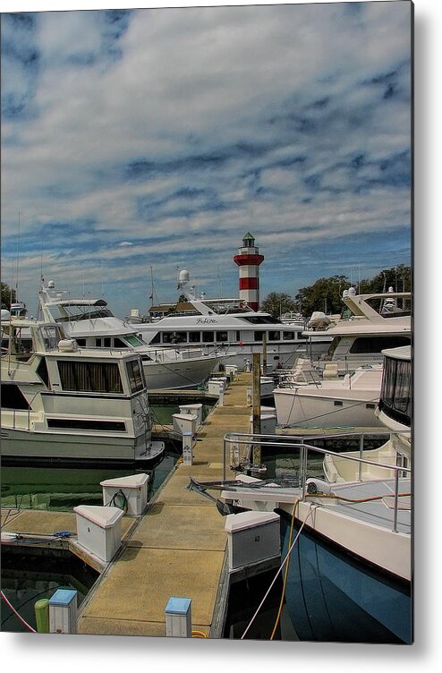 Lighthouse Metal Print featuring the photograph Harbour Town Yacht Basin #2 by Dale Kauzlaric