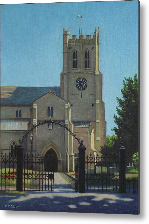 Christchurch Metal Print featuring the painting Christchurch priory #1 by Martin Davey