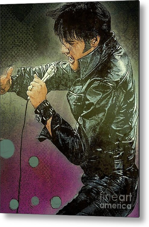 Jessie' Art Metal Print featuring the digital art Elvis #2 by Jessie Art