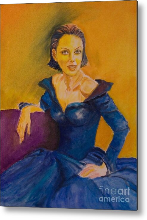 Portrait Metal Print featuring the painting Venetian Lady by Dagmar Helbig