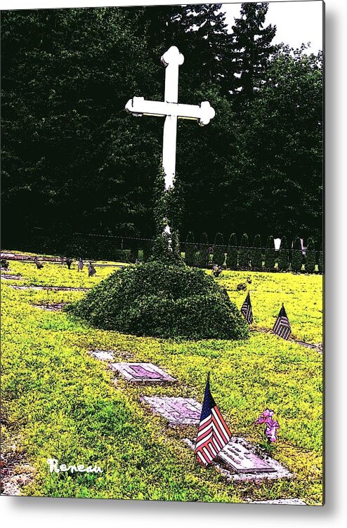 Memorial Day Metal Print featuring the photograph 2- Wilkeson Catholic Cemetery by A L Sadie Reneau
