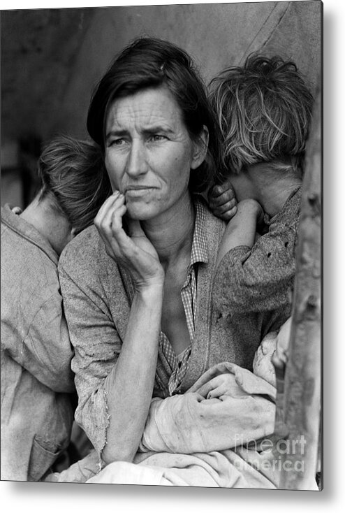 Migrant Mother Metal Print featuring the photograph Migrant Mother #1 by Celestial Images