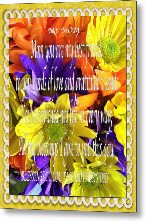 Mothers Day Poem Card Metal Print featuring the photograph Mothers Day Cards #1 by Debra   Vatalaro