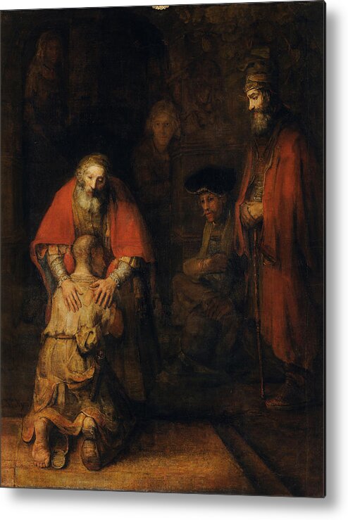 1665 Metal Print featuring the painting Return of the Prodigal Son by Rembrandt van Rijn