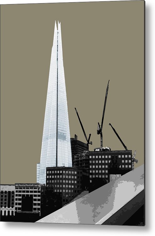 Eye Metal Print featuring the mixed media Shard - French GREY by BFA Prints