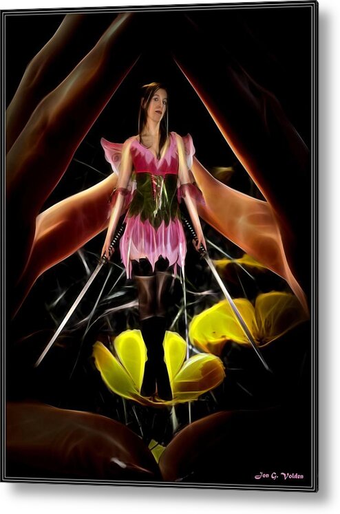 Fairy Metal Print featuring the painting To Catch A Fairy by Jon Volden