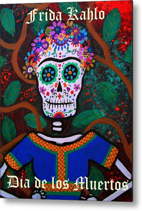 El Perrito Metal Print featuring the painting Frida Kahlo #17 by Pristine Cartera Turkus