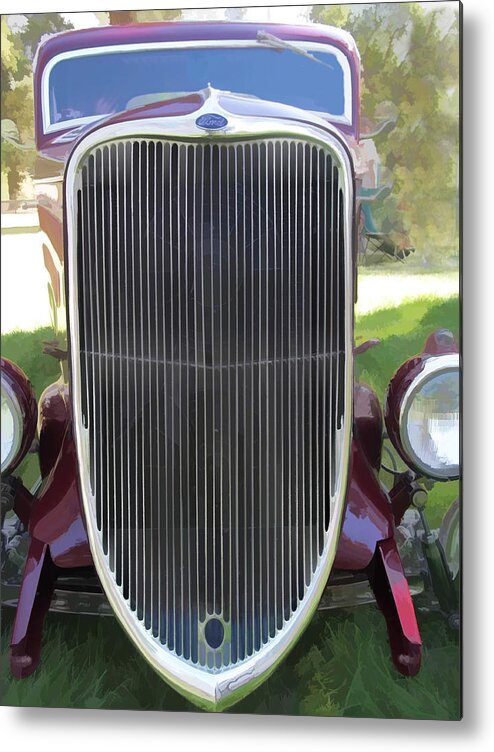 1933 Ford Metal Print featuring the photograph 1933 Ford Grille by Ron Roberts