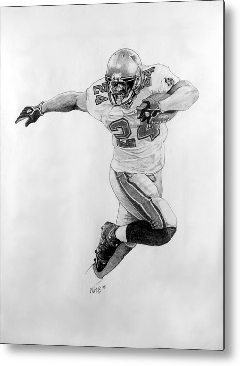 Football Metal Print featuring the drawing Breaking Away by William Walts