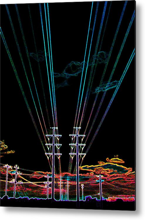 Electric Night 2 Metal Print featuring the digital art Electric Night #2 by James Granberry
