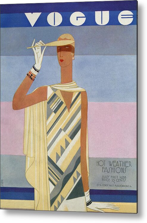 Illustration Metal Print featuring the photograph A Vintage Vogue Magazine Cover Of A Woman by Eduardo Garcia Benito