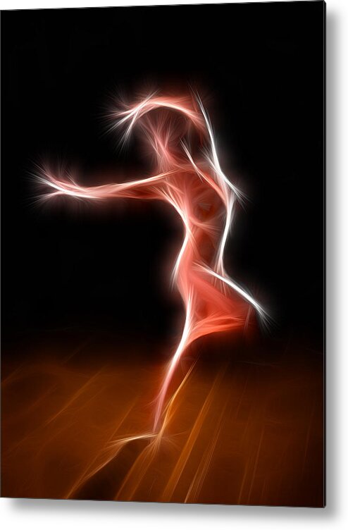 Nude Metal Print featuring the photograph 2376 Energy Work Nude Dancer by Chris Maher