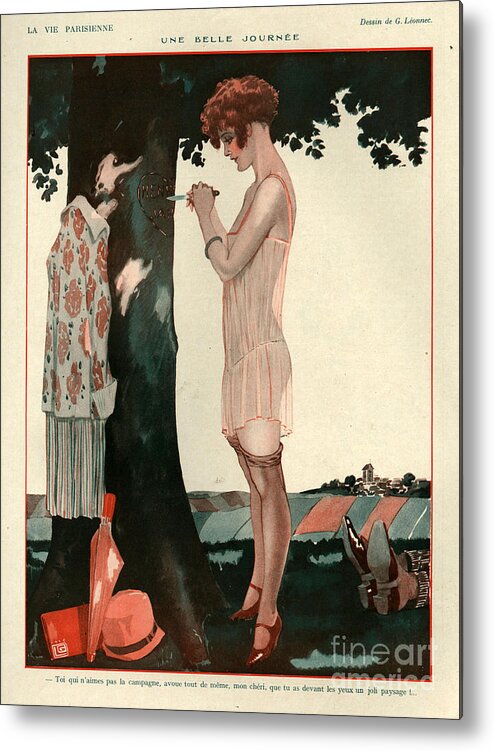 France Metal Print featuring the drawing 1920s France La Vie Parisienne Magazine #261 by The Advertising Archives