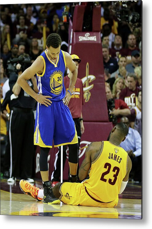 Playoffs Metal Print featuring the photograph 2015 Nba Finals - Game Three #3 by Mike Ehrmann