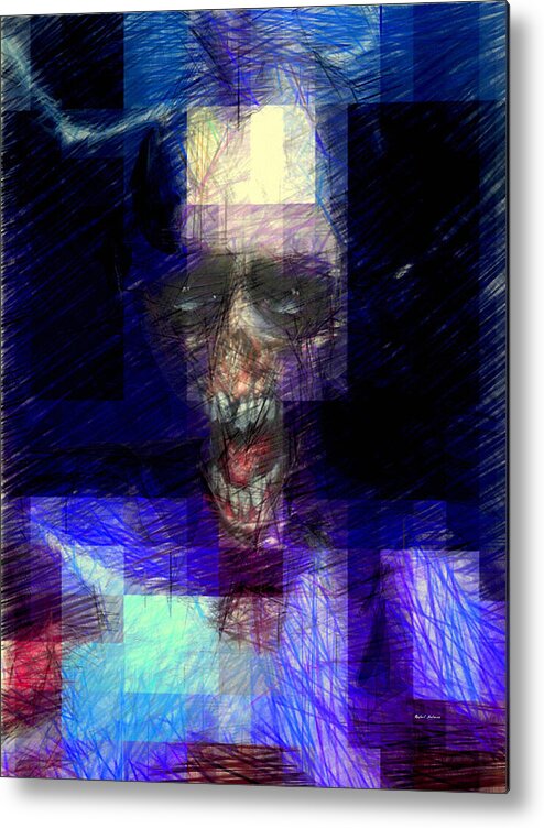 Halloween Metal Print featuring the digital art Halloween Mask #3 by Rafael Salazar