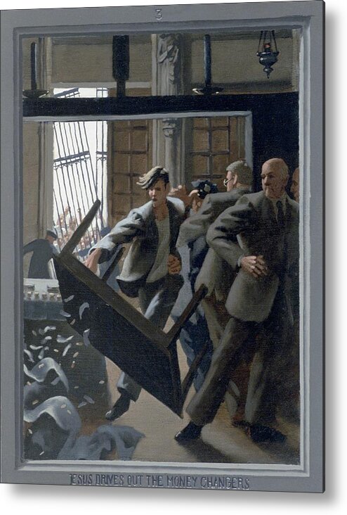 Jesus Metal Print featuring the painting 3. Jesus Drives Out the Money Changers / from The Passion of Christ - A Gay Vision by Doug Blanchard