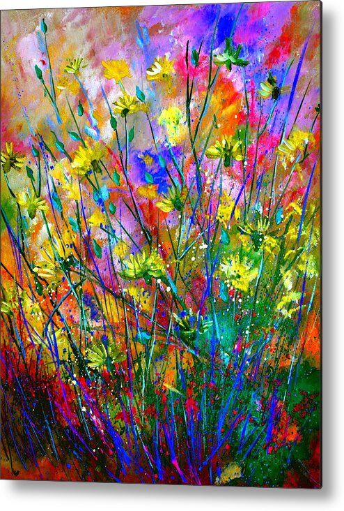 Flowers Metal Print featuring the painting Wild Flowers by Pol Ledent