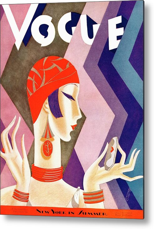 #faatoppicks Metal Print featuring the photograph A Vintage Vogue Magazine Cover Of A Woman #7 by Eduardo Garcia Benito